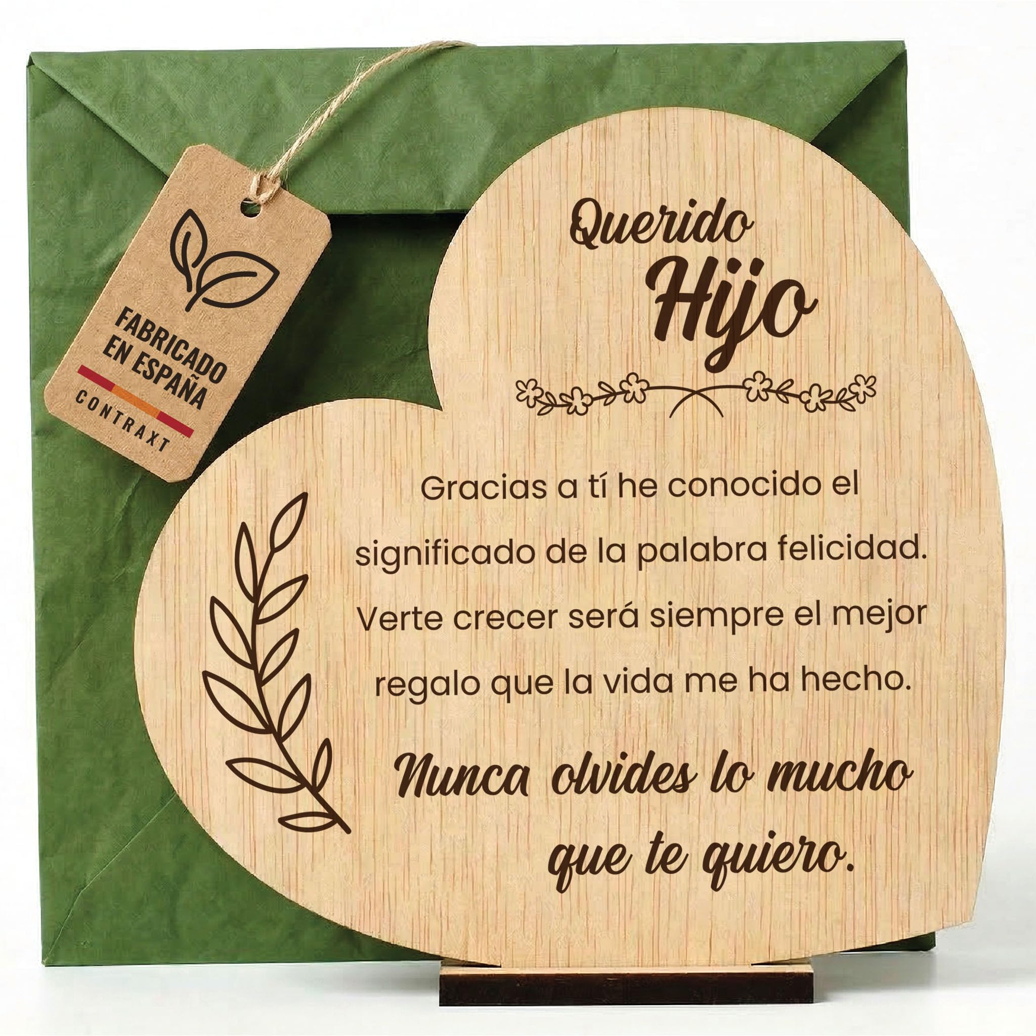 CONTRAXT Tarjeta Regalo Madera. Regalo Original Postal Cumpleaños. Que Regalar a un Hijo. Felicitación Tarjetas Agradecimiento Madera