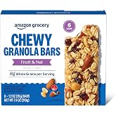 Amazon Grocery, Fruit &amp; Nut Chewy Granola Bars, 7.4 Oz, 6 Ct