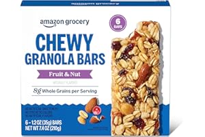 Amazon Grocery, Fruit & Nut Chewy Granola Bars, 7.4 Oz, 6 Ct (Previously Happy Belly, Packaging May Vary)
