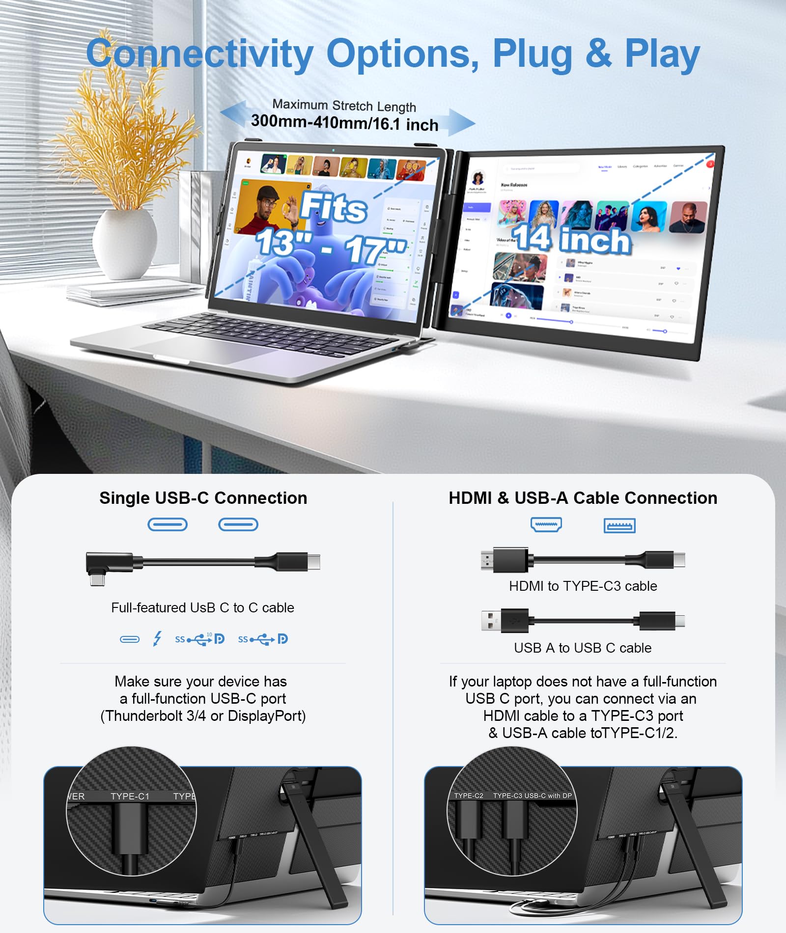 Laptop Screen Extender, Ultra-Thin 14