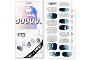 UUUUU. Semi Cured Gel Pedi Strips(Spring Collection) 100% Real Gel, Long-Lasting & Easy to Apply&Remove, Works Any UV Lamps - Spring 2025,Pedi inspo,Pedi Stickers (UGN114 The Storm)