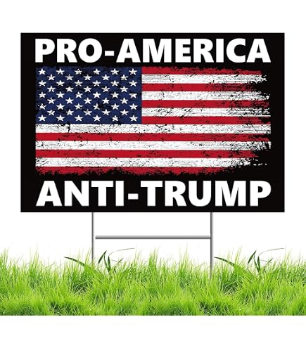 Anti Trump MAGA Yard Sign – Doppelseitig, Wetterfest, Mit H-Pfahl, 45,7 X 30,5 Cm