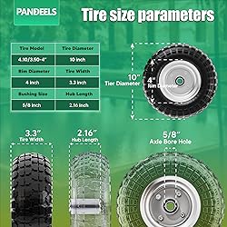 10-Inch 4.10/3.50-4 Tire and Wheel Flat Free by
