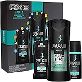 AXE Apollo Gift Set With Body Spray, Antiperspirant & Deodorant Stick and Body Wash for Grooming for Holiday 3 count