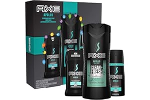 AXE Apollo Gift Set With Body Spray, Antiperspirant & Deodorant Stick and Body Wash for Grooming for Holiday 3 count