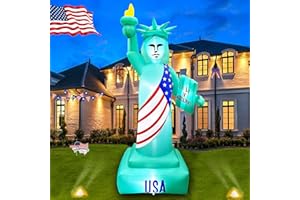 SEASONBLOW 8 Ft 4th of July Inflatables Outdoor Decorations, Statue of Liberty Decoration Build-in LED Lights Blow Up Patriotic Independence Day for Home Yard Memorial Day Decor