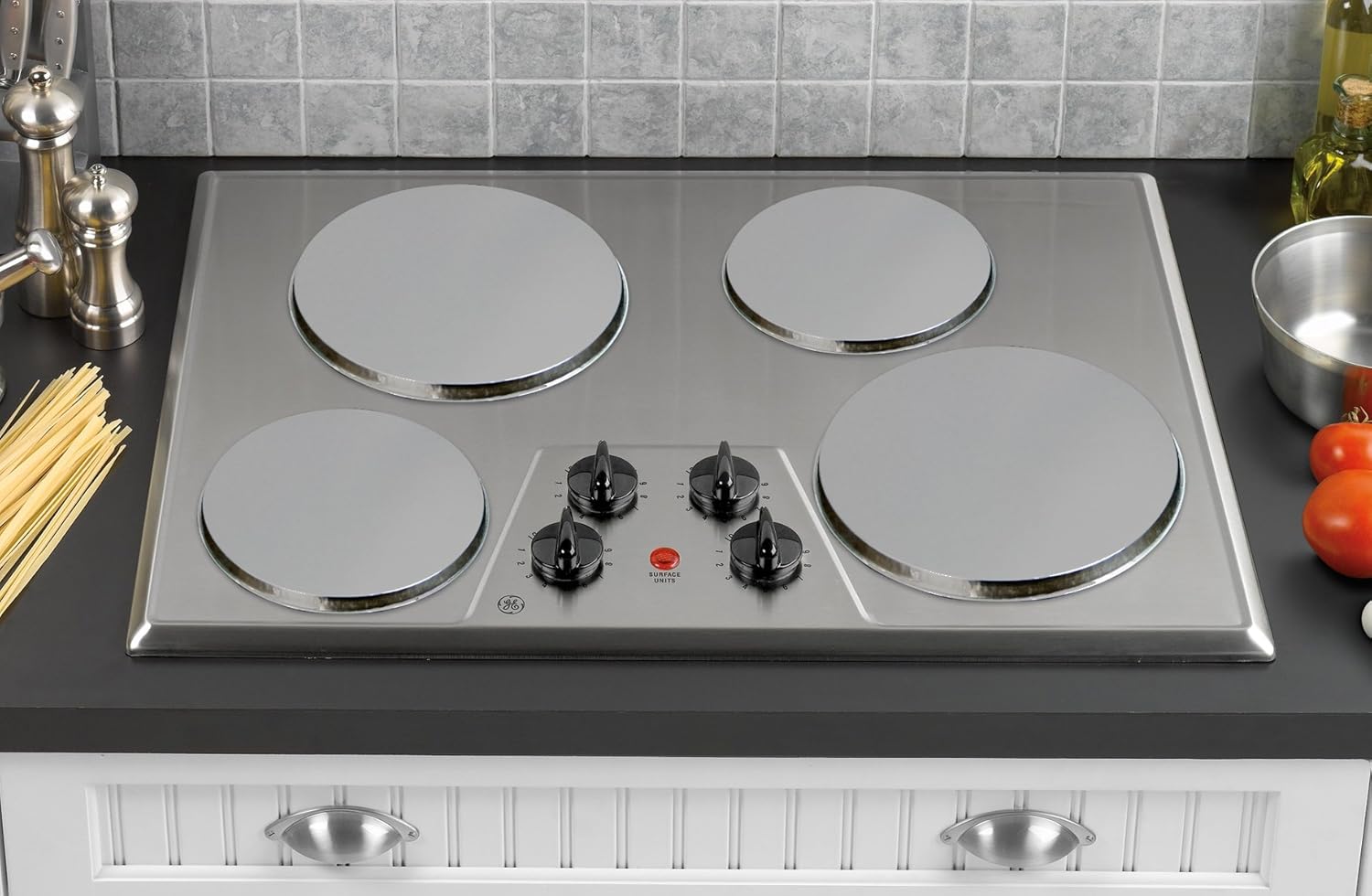 Reston Lloyd Electric Stove Burner Covers, Set of 4, Stainless Steel