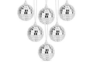 Hanging Disco Ball Party Decorations - 6Pcs Mirror Disco Ball Disco Party Decorations Wedding Decor Small Disco Balls - Party Lights Disco Ball Ornament Disco Ball for Car Birthday Party Decor SYAYVO