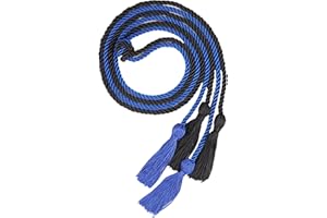 UIALECG Double Graduation Honor Cords - Royal Blue and Black,68" Long