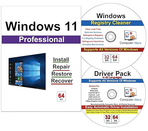 Computer Werx Compatible Windows 11 Professional 64 Bit repair DVD