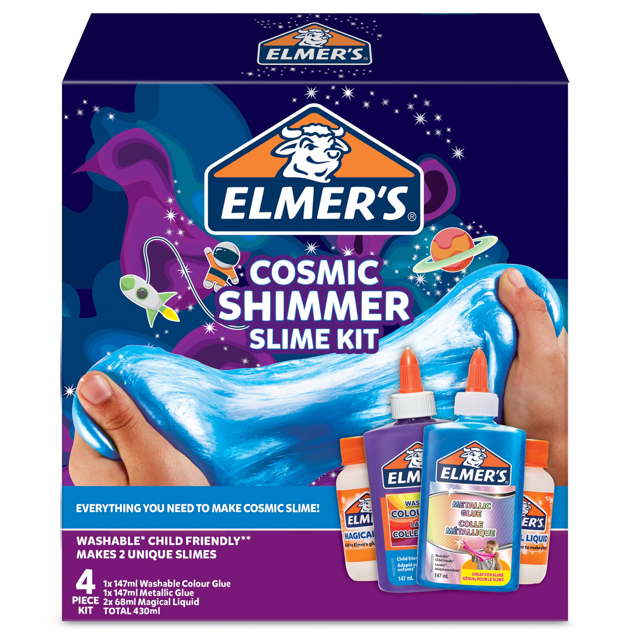 Elmer's Cosmic Shimmer Slime Kit | Contains Elmer's Metallic (Blue) and ...