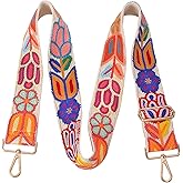 Greaciary Wide Purse straps Crochet Flower replacement crossbody for Handbag Adjustable Embroidery Knit Guitar Shoulder strap