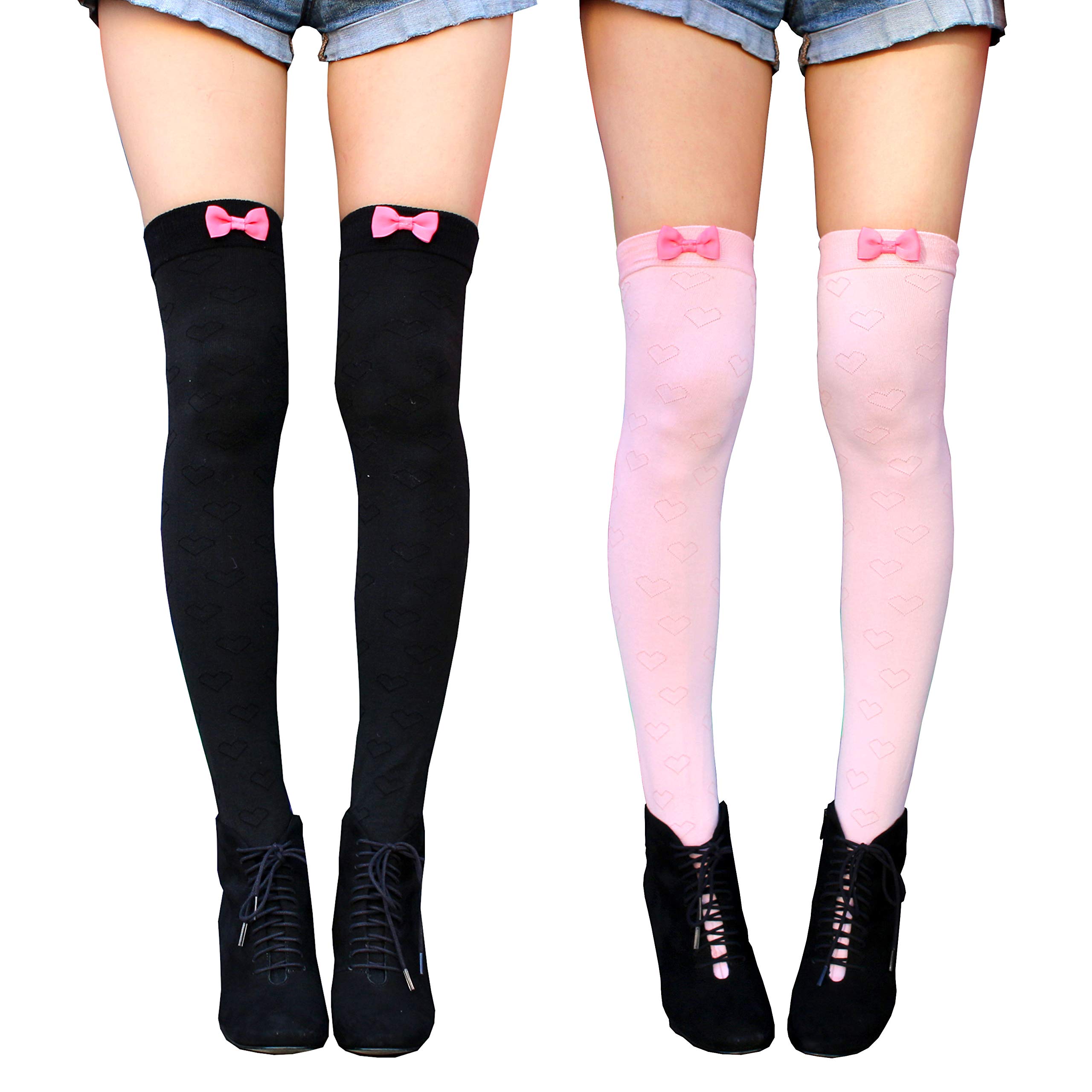 Kawaii Thigh High Socks Over The Knee Leg Warmer Warm Kpop Stockings Long Tights - - S