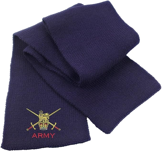 Army Heavy Knit Scarf Navy Amazon.co.uk Clothing
