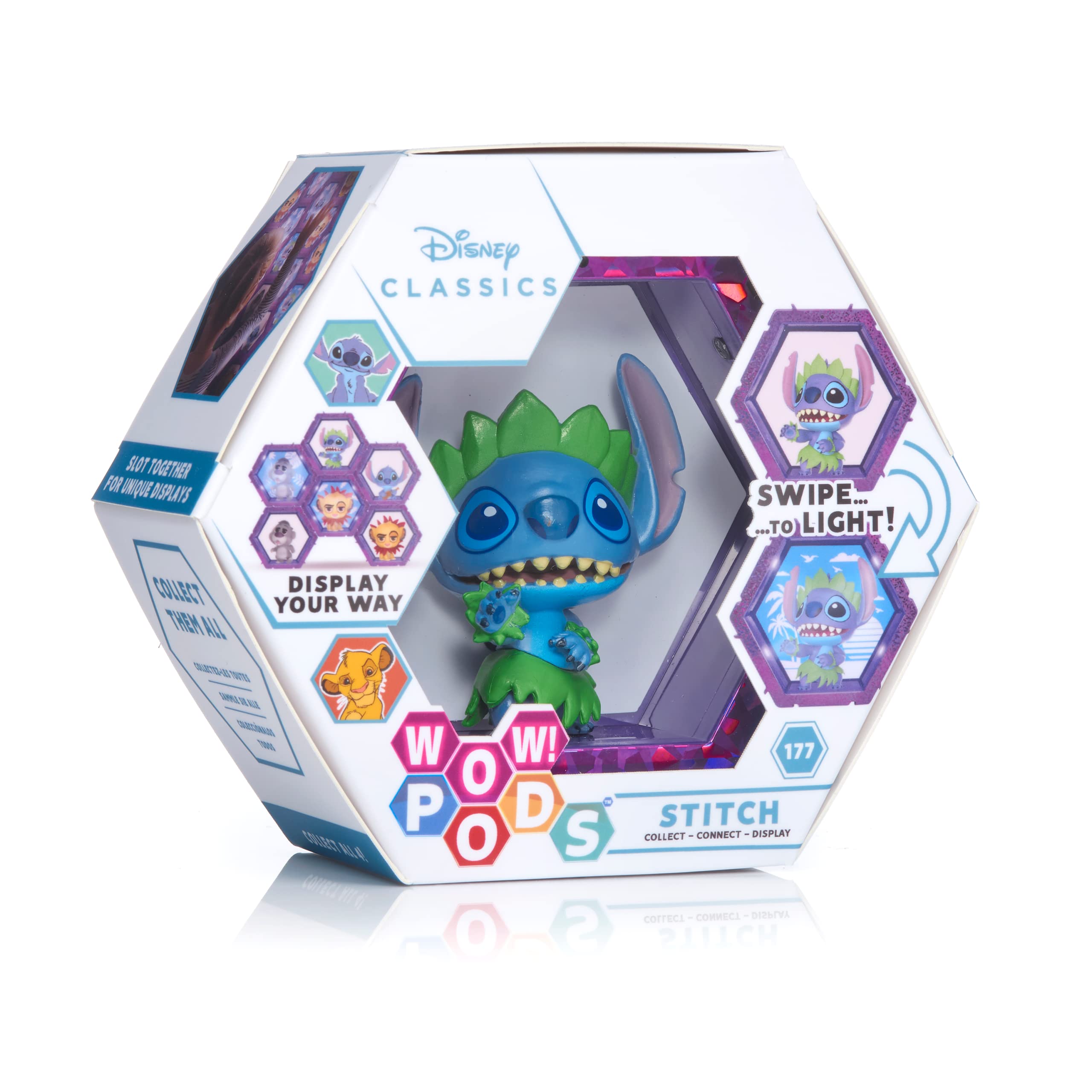 WOW! PODS Hula Stitch - Lilo & Stitch | Official Disney Classic Light-Up Bobble-Head Figure | Collectables, Toys & Gifts | Number 177 in Collection