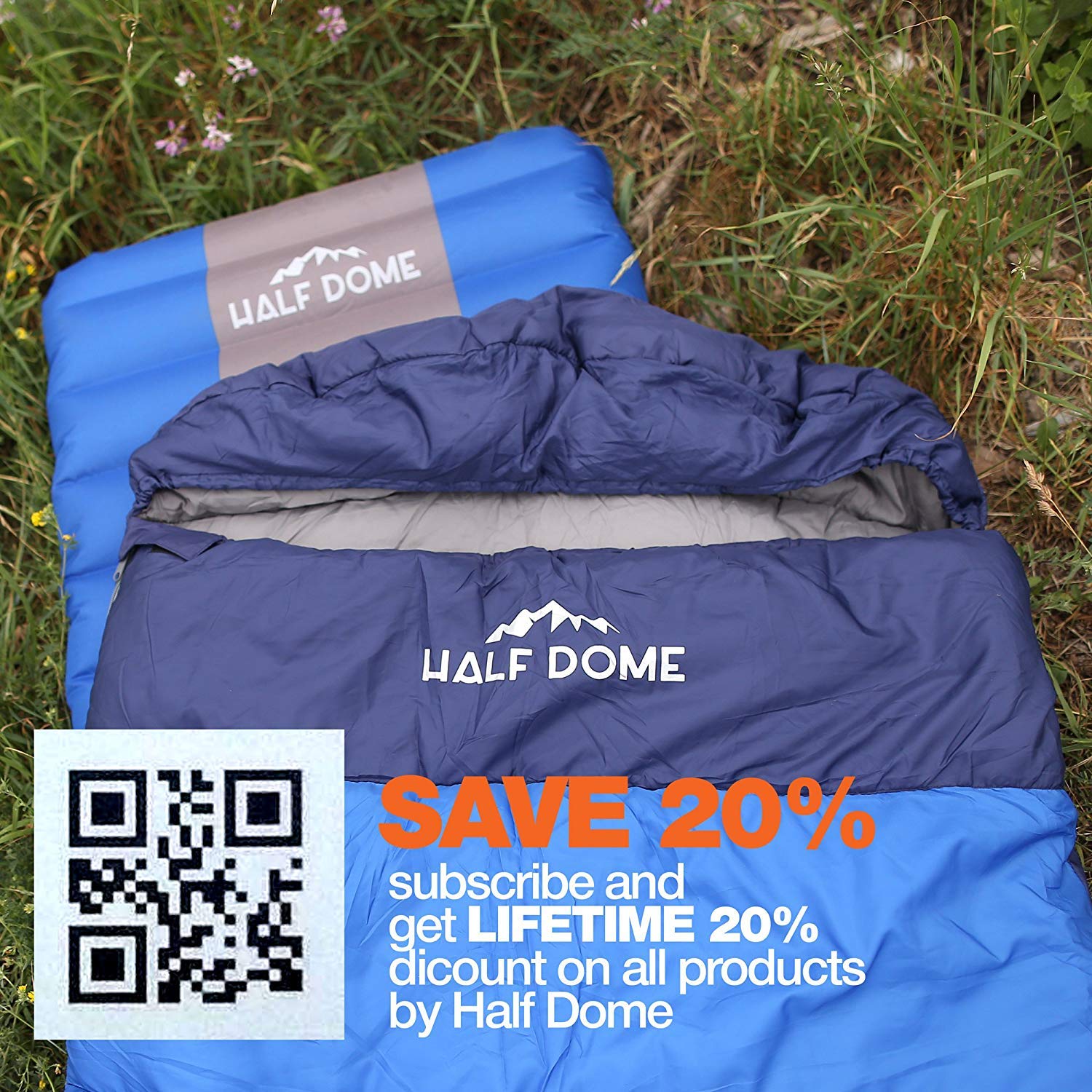 Half Dome Camping Sleeping Bag Set Women Men - Backpaking Outdoor Sleeping Option Ultralight Compact Sleeping Bag