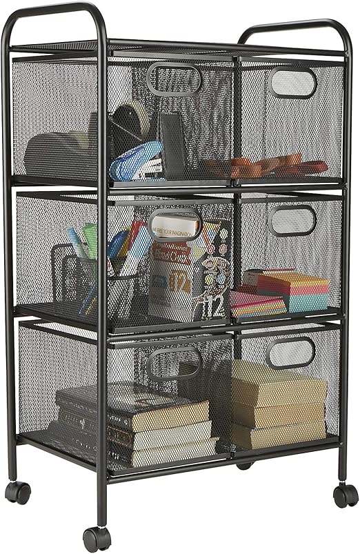 Amazon Com Mind Reader 6drmesh Blk 6 Drawer Storage Bin Organizer