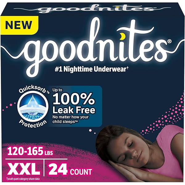 Goodnites Boys' Nighttime Underwear, Size XXL (120-165+ lbs), 24