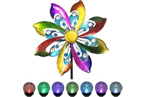 MANORTANG 69" Metal Wind Spinners Outdoor with Plant Rack,3 Legs Colorful Windmill for Yard, Kinetic Yard Art, Waterproof Large Wind Sculptures for Garden Backyard Outdoor Decor Lawn Ornaments for Outside