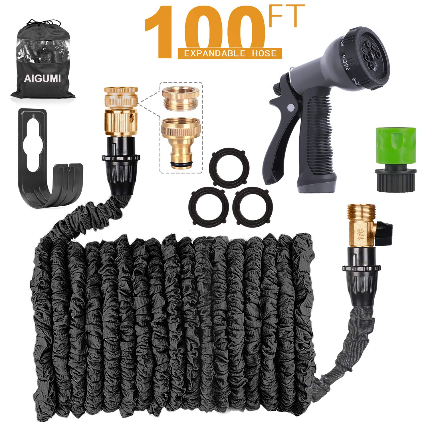 Expandable Garden Hose 100Ft/30M Expanding Garden Hose Pipe with Brass