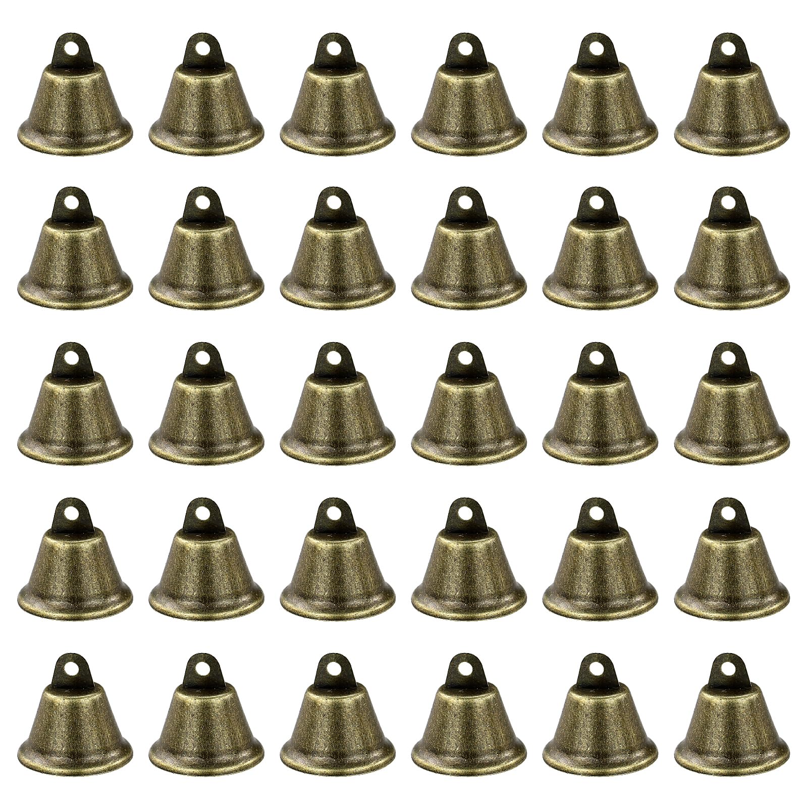HXMJIED 60 Pcs Antique Bronze Jingle Bells - 38MM Mini Hanging Vintage Bells for Christmas and Crafts
