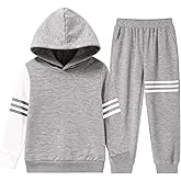 Svreeyer Boy Clothes Long Sleeve Striped Hoodie Sweatshirts Top and Pants Fall Winter Kids Boys 2 Pieces Outfits 3-12 Years