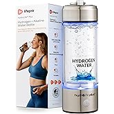 Lifepro Hydrogen Water Bottle Generator with Ionizer & SPE/PEM Technology – HydroLife Plus Portable, Rechargeable Alkaline + Hydrogen Water Machine for Daily Wellness & Hydration – 14oz Capacity