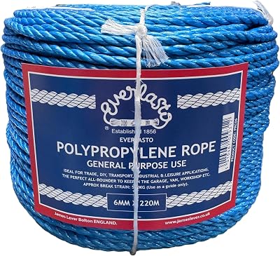 Everlasto 220m Trade Coils Blue Polypropylene Rope 6mm 8mm 10mm 12mm 14mm