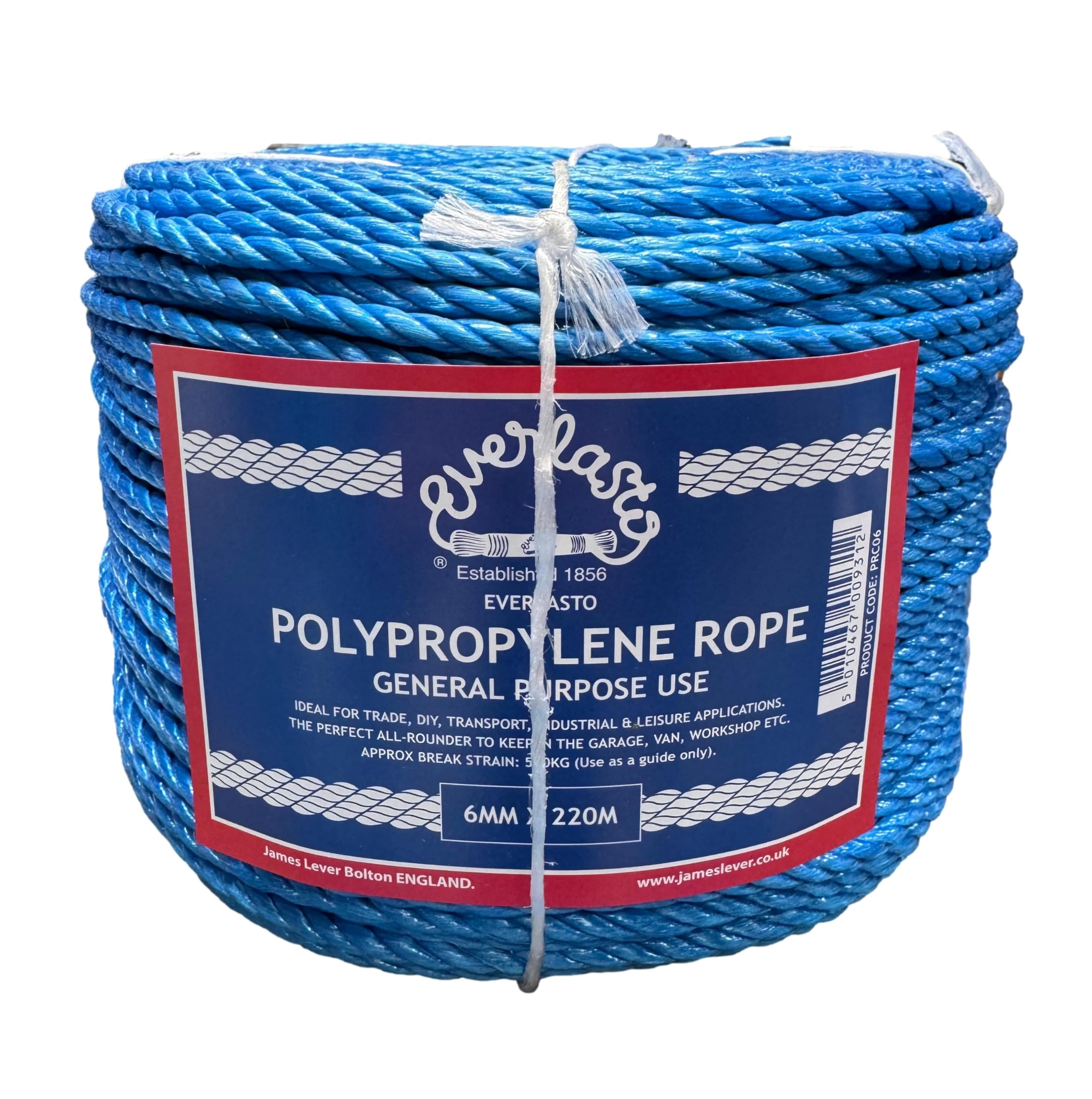 220M TRADE COILS EVERLASTO BLUE POLYPROPYLENE POLY ROPE 6MM 8MM 10MM 12MM 14MM (6MM)