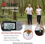 Realalt 3DTriSport 3D Pedometer with Clip & Strap Grey/Black view 5
