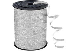YOYOWY 500 Yard Silver Curling Ribbon for Gift Wrapping, Balloon String Ribbons for Crafts and Flower Bouquet, Christmas Gift Wrap Ribbon (Silver)