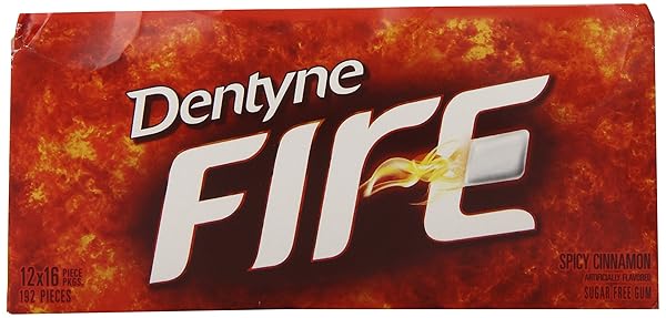 DENTYNE FIRE SPICY CINNAMON SUGAR-FREE GUM, 12 PACK