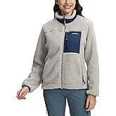 Pioneer Camp Women's Fuzzy Fleece Jacket, Warm Fleece Full Zip Jacket Cozy Stand Collar Coat with Pockets Casual Workout