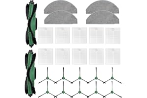 AMYEHOUSE 26 Pack Accessories Kit Compatible with iRobot Roomba Essential Series Q0120 Y0140 Y0110 Q011 Robot Vacuum Cleaner,2 Roller Brush＆10 Side Brushes＆10 Hepa Filters & 4 Mopping Pads Replacement Parts