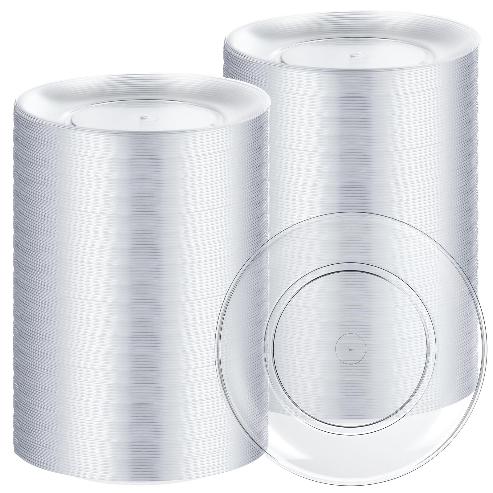 Photo 1 of Mimorou 300 Pcs Clear Plastic Dessert Plates 5.5 Inch Disposable Cake Plates Small Party Dishes Bulk Clear Round Dishes for Wedding Dinner Appetizers BBQ Travel Catering Events