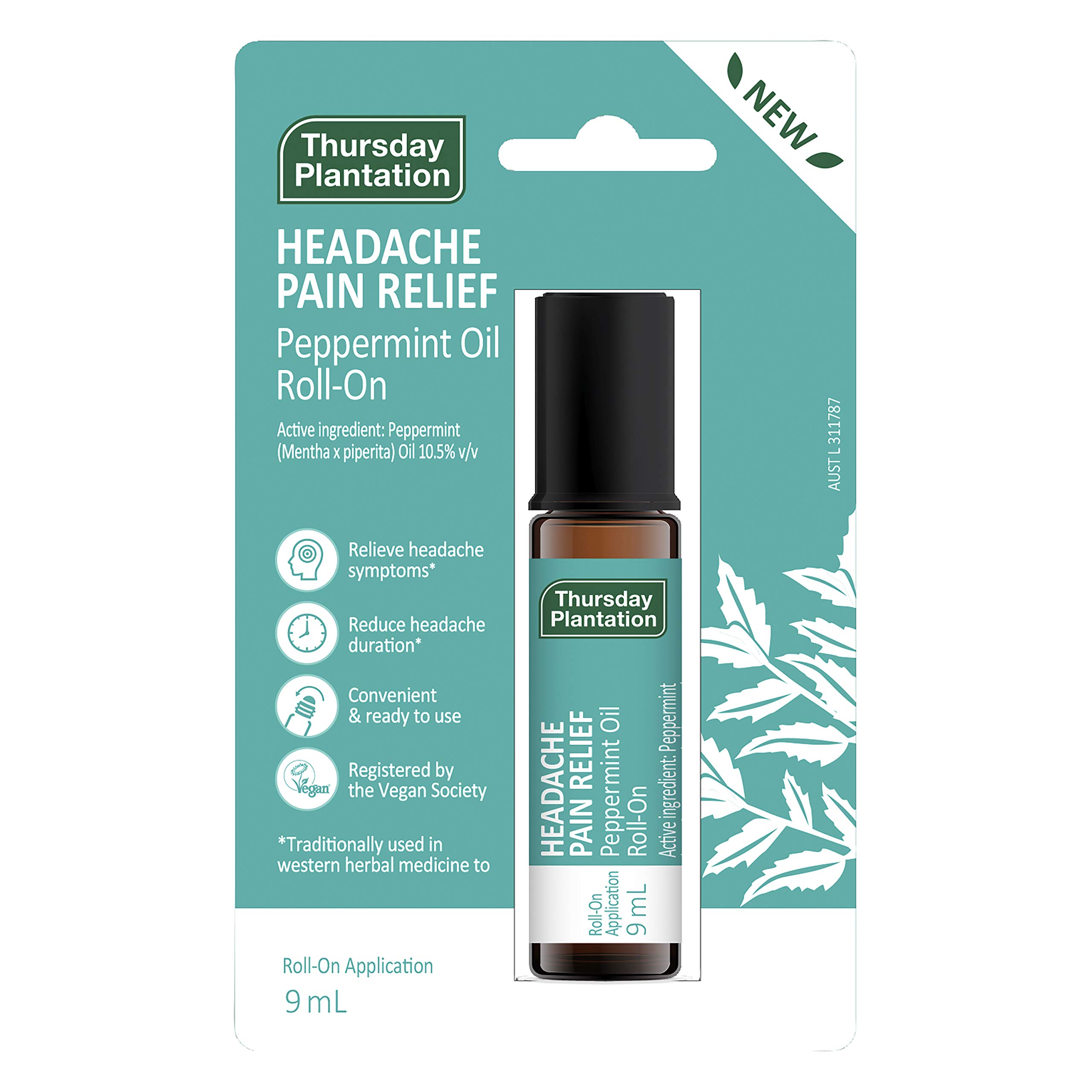 Thursday Plantation Pepermint Oil Headache Pain Relief Roll On