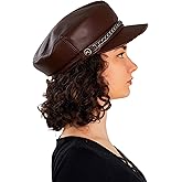 Mumcu's Leather Women Newsboy Fiddler Cap Fisherman Captain Sailor Hat