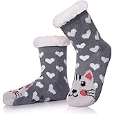 TRUEHAN Kids Girls Boys Slipper Socks Soft Thick Cozy Fuzzy Animal Anti-Slip Winter Thermal Christmas Socks Indoor
