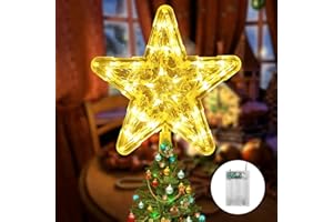 BEBECOME Christmas Tree Toppers 10 Inch - Shining Christmas Tree Star - Easy to Install Star Tree Topper for Christmas Decorations