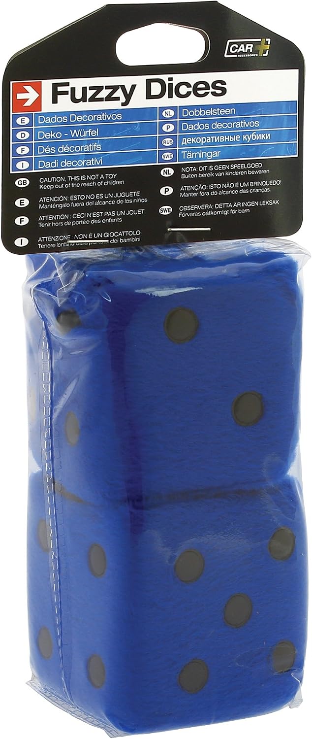 Sumex Large Jumbo Black Fluffy Furry Dice – 9cm, Soft Plush For Car Or Home Mirror