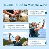 Waterdrop Water Filter Straw 0.1 Micron Gravity Bag Set Blue Emergency Hiking view 7