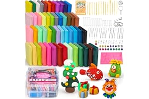 iFergoo Polymer Clay Starter Kit - ifergoo 50 Colors Modeling Clay for Kids, Baking Clay with Shaping Tools, Accessories, Boo