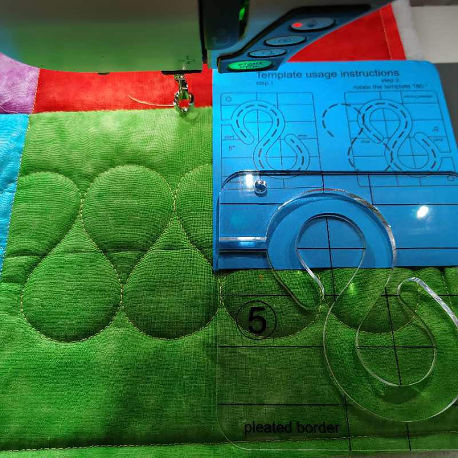 Pleated Border Template for Quilting Fits Inside FMQ Grip 5 — image 1