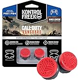 KontrolFreek Call of Duty: Vanguard Thumbsticks for PlayStation 4 (PS4) and PlayStation 5 (PS5) | 2 High-Rise, Hybrid| Red/Bl