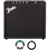 Fender Mustang LT25 Guitar Combo Amplifier Bundle with Cable and Austin Bazaar Exclusive 12-Pack Picks