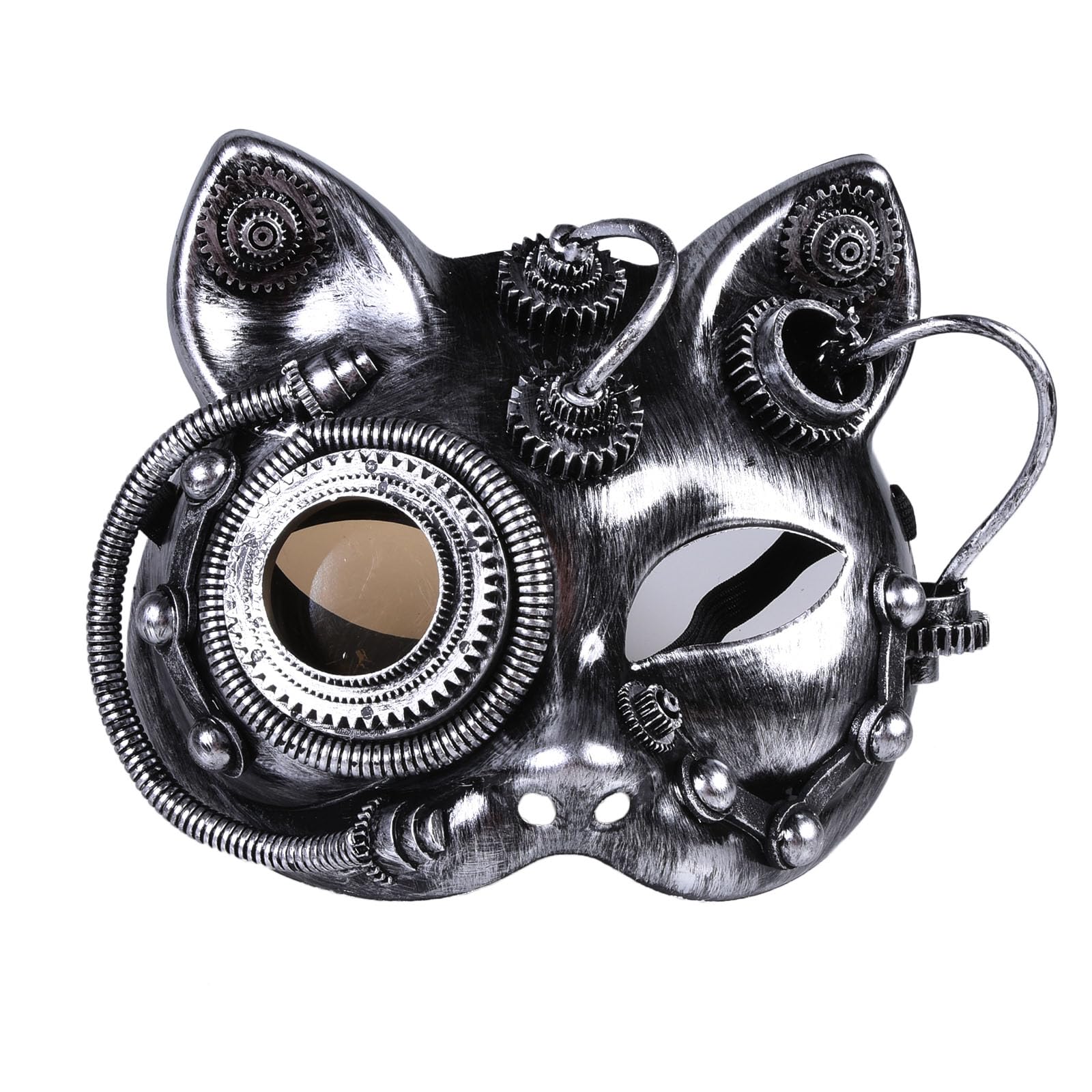 ThinkTop Steampunk Style Mask, Vintage Metallic Cyborg Masquerades Mask for Halloween Cosplay Costume Party Props (Gray)