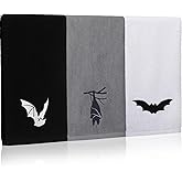 Breling 3 Pcs Bat Kitchen Hand Towels 13.3 x 29 Inch Towels for Bathroom Cotton Soft Embroidered Home Decoration for Goth Kitchen Halloween Christmas Birthday Gifts