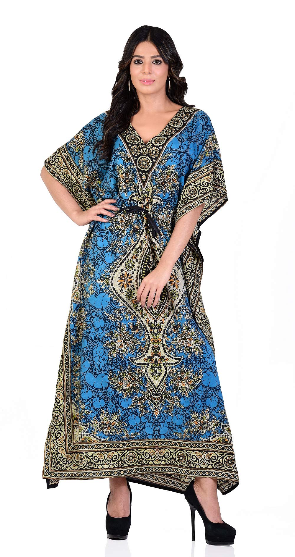 Shah Crafts. Women Kaftan Dress Kimono Caftan Ladies Long Gown Beach Cover Up Night Maxi Tunic Dresses Plus Size