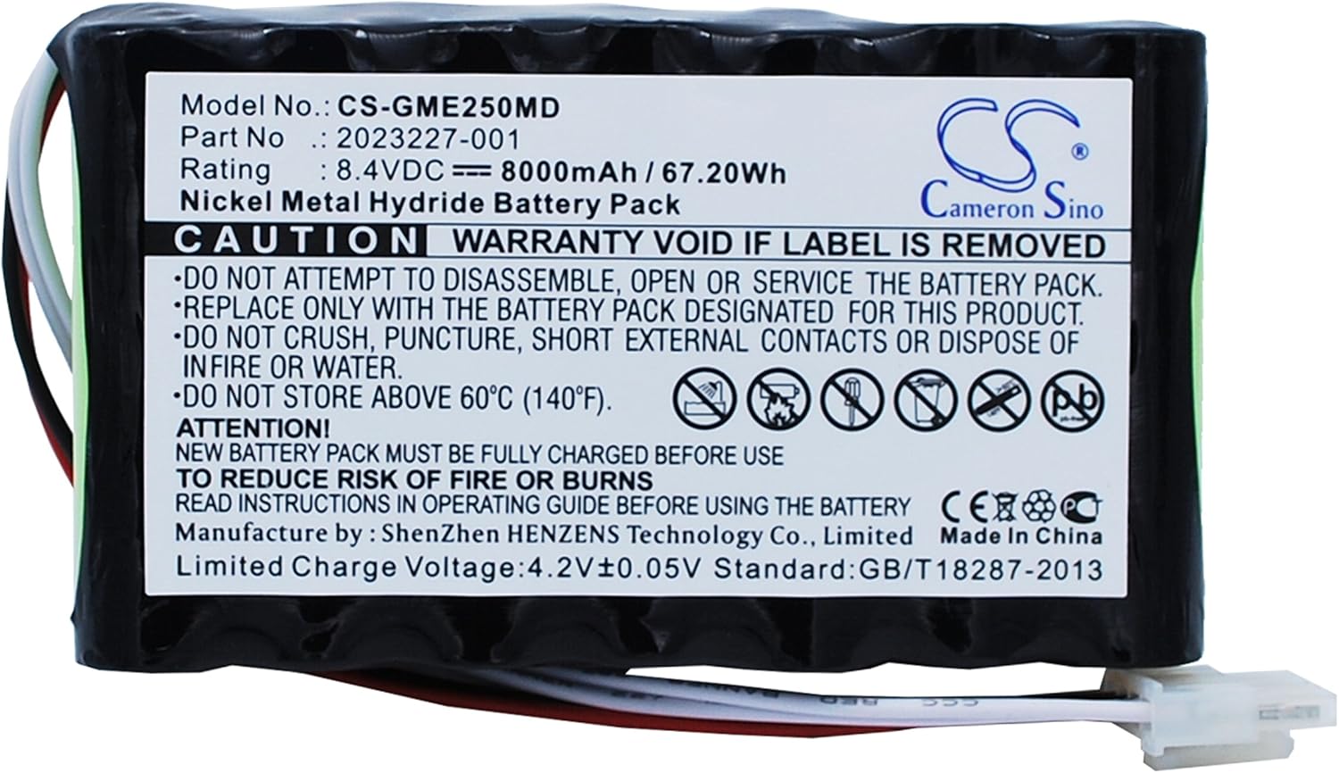 Battery Replacement for GE Dash 2500 Part NO 2023227-001, 2023852-029, AMED2250