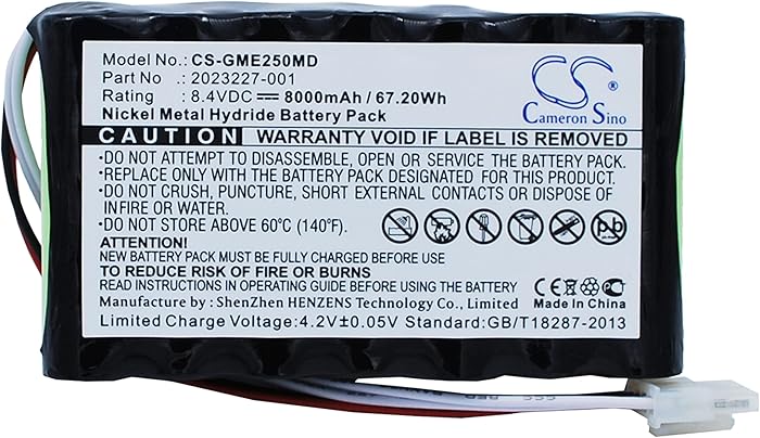 Battery Replacement for GE Dash 2500 Part NO 2023227-001, 2023852-029, AMED2250